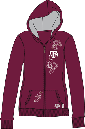 Texas A&M Aggies Womens French Terry Zip Hoody. Free shipping.  Some exclusions apply.
