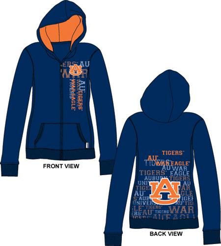 Auburn Tigers Womens Flocked Zip Hoody. Free shipping.  Some exclusions apply.