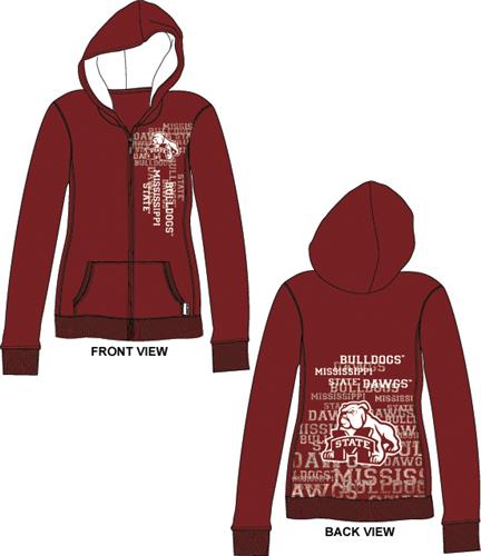 Mississippi State Womens Flocked Zip Hoody. Free shipping.  Some exclusions apply.