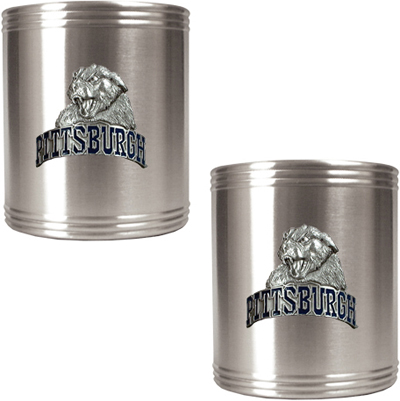 NCAA Pittsburgh Stainless Steel Can Holders
