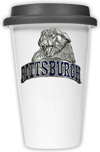 NCAA Pittsburgh Panthers Ceramic Cup w/Black Lid