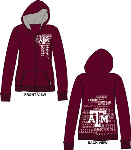 Texas A&M Aggies Womens Flocked Zip Hoody. Free shipping.  Some exclusions apply.