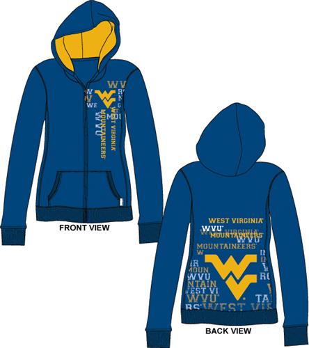 West Virginia Womens Flocked Zip Hoody. Free shipping.  Some exclusions apply.