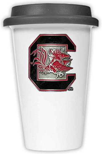 NCAA South Carolina Ceramic Cup w/Black Lid