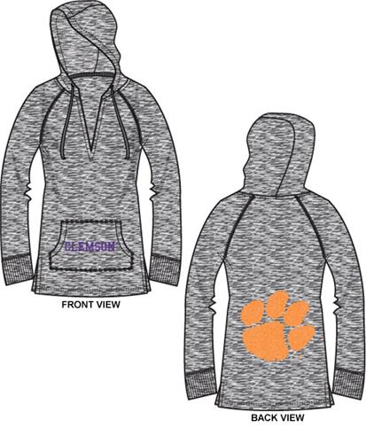 Clemson Tigers Womens Burnout Pullover Hoody. Free shipping.  Some exclusions apply.
