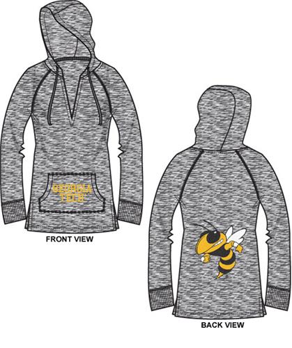 Georgia Tech Womens Burnout Pullover Hoody. Free shipping.  Some exclusions apply.