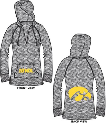 Iowa Hawkeyes Womens Burnout Pullover Hoody. Free shipping.  Some exclusions apply.