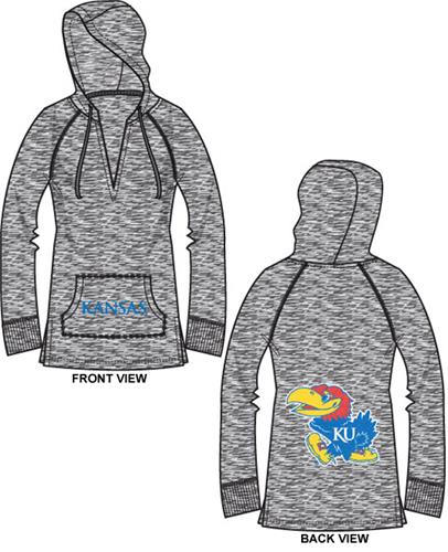 Kansas Jayhawks Womens Burnout Pullover Hoody. Free shipping.  Some exclusions apply.