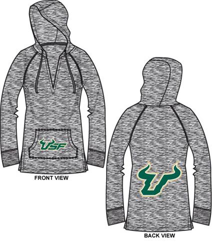 Univ South Florida Womens Burnout Pullover Hoody