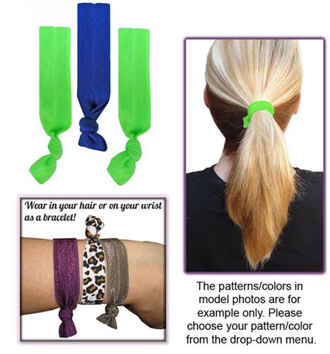 Fluorescent Lime/Royal Elastic Hair Ties/Bracelet