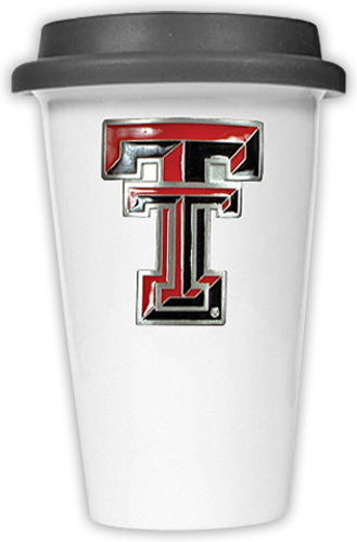 NCAA Texas Tech Ceramic Cup w/Black Lid