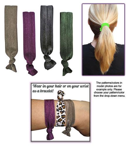 Jewel Tone No-Tug Elastic Hair Ties/Bracelets SET