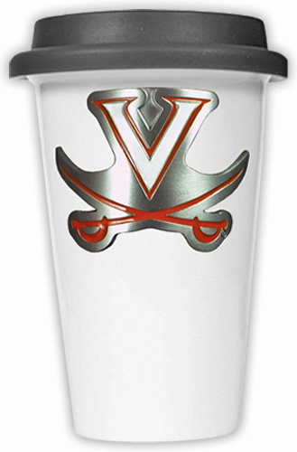 NCAA Virginia Cavaliers Ceramic Cup w/Black Lid