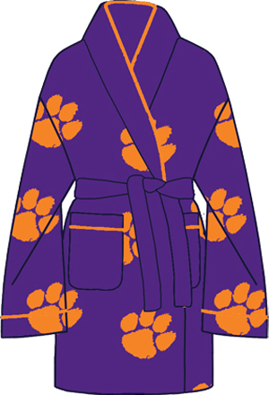 Clemson Tigers Womens Fleece Bath Robe. Free shipping.  Some exclusions apply.