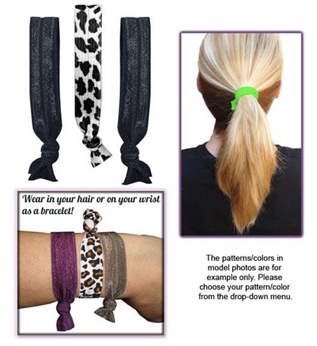 Animal Print/Black Elastic Hair Ties/Bracelets
