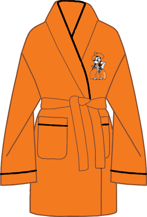 Oklahoma State Solid Womens Fleece Bath Robe. Free shipping.  Some exclusions apply.