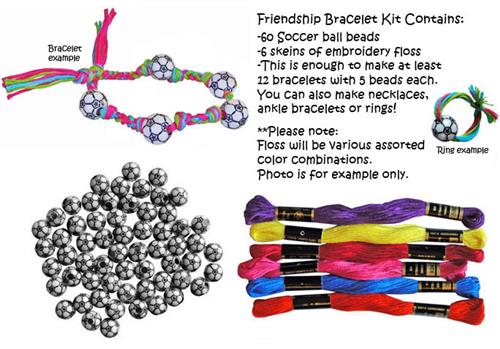 Soccer Ball Bead Friendship Bracelet Kits