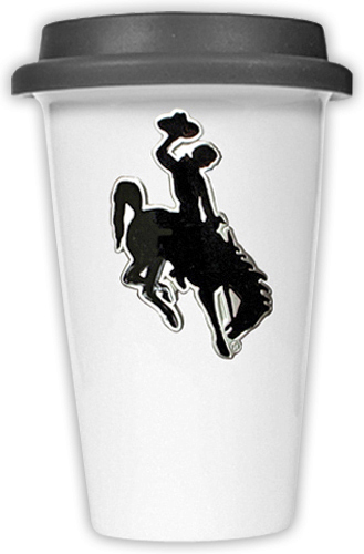 NCAA Wyoming Cowboys Ceramic Cup w/Black Lid