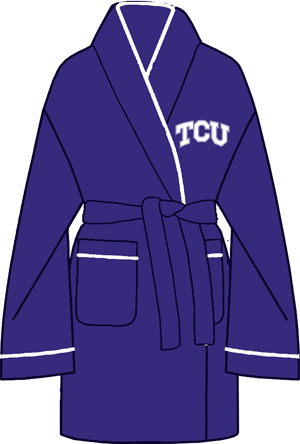TCU Texas Christian Solid Womens Fleece Bath Robe. Free shipping.  Some exclusions apply.