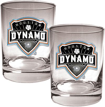 MLS Houston Dynamo 14oz. Rocks Glass Set of 2