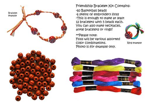 Basketball Bead Friendship Bracelet Kits