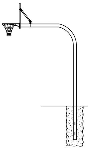 Gared GN60 FM Gooseneck Basketball Goal Posts. Free shipping.  Some exclusions apply.