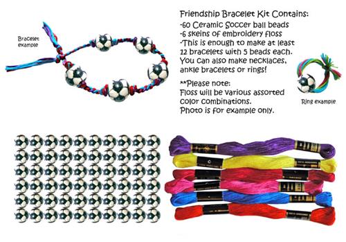Ceramic Soccer Ball Bead Friendship Bracelet Kits