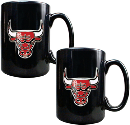 NBA Chicago Bulls Black Ceramic Mug (Set of 2)
