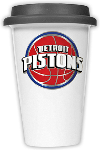 NBA Detroit Pistons Ceramic Cup with Black Lid