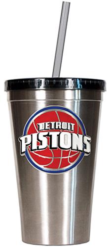 NBA Detroit Pistons 16oz Stainless Tumbler w/Straw