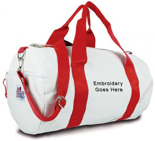 Sailorbags Medium Sailcloth Round Duffel Bags. Embroidery is available on this item.