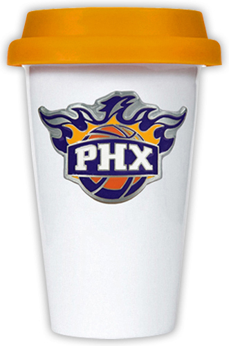 NBA Phoenix Suns Ceramic Cup with Orange Lid