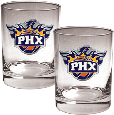 NBA Phoenix Suns 2 piece 14oz Rocks Glass Set