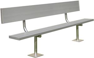 Gared Surface Mount Aluminum Benches with Backs