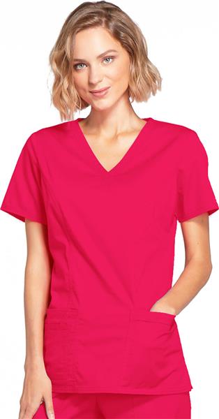 Cherokee Core Stretch Mock Wrap Scrub Top, Pewter