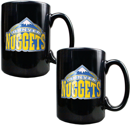 NBA Denver Nuggets Black Ceramic Mug (Set of 2)
