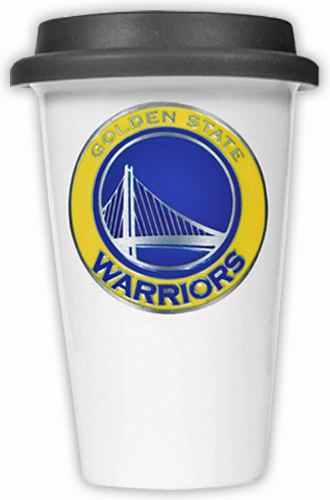 NBA Warriors Ceramic Cup with Black Lid
