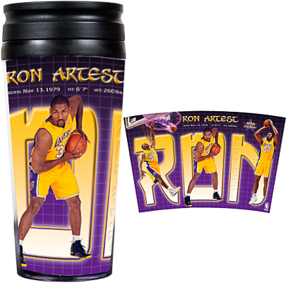 NBA Lakers Ron Artest 16oz. Travel Tumbler