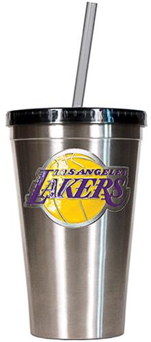 NBA Lakers 16oz Stainless Tumbler w/Straw
