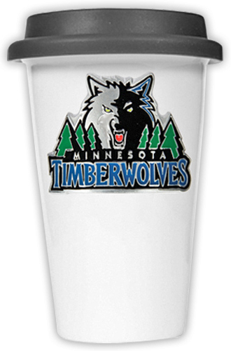 NBA Timberwolves Ceramic Cup with Black Lid