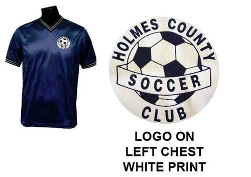 Pre-Numbered NAVY Soccer Jerseys w/WHITE #s/logo