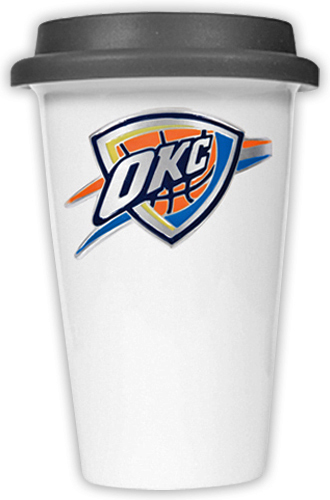 NBA Oklahoma Thunder Ceramic Cup with Black Lid