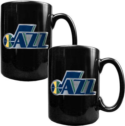 NBA Utah Jazz Black Ceramic Mug Set of 2