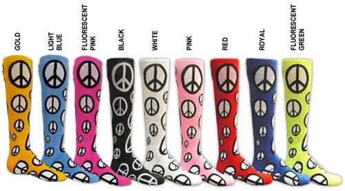Red Lion Peace Sign athletic socks