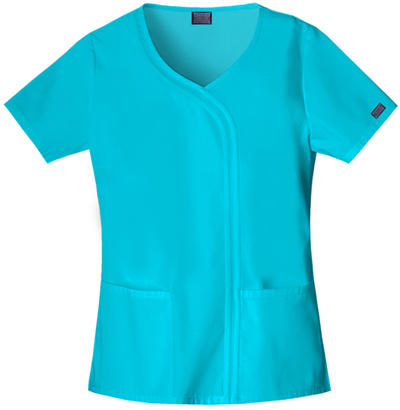 Cherokee Women's Mock Wrap Scrub Tops. Embroidery is available on this item.