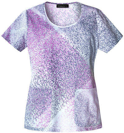 Baby Phat Women's Retro Speck Scrubs Top. Embroidery is available on this item.