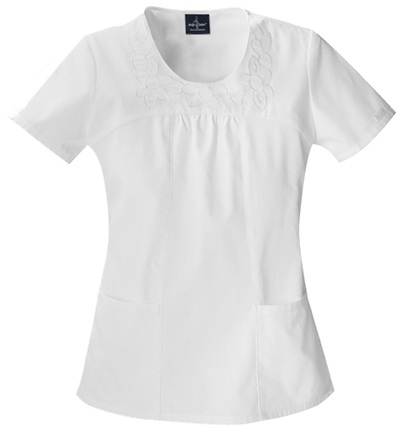 Baby Phat Women's Round Neck Scrubs Top 26864. Embroidery is available on this item.
