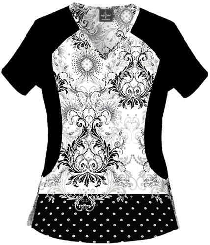 Baby Phat Women's Kingdom Femme Noir Scrubs Top. Embroidery is available on this item.