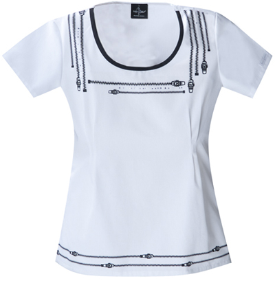 Baby Phat Women's Round Neck Scrubs Top. Embroidery is available on this item.