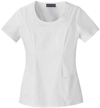 Baby Phat Women's Round Neck Scrubs Top. Embroidery is available on this item.